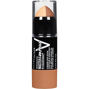 قلم تحديد المكياج من ميبيلين نيويورك Maybelline New York Makeup Facestudio Master Contour V-Shape Duo Stick, Deep Shade Contour Stick, 0.24 oz