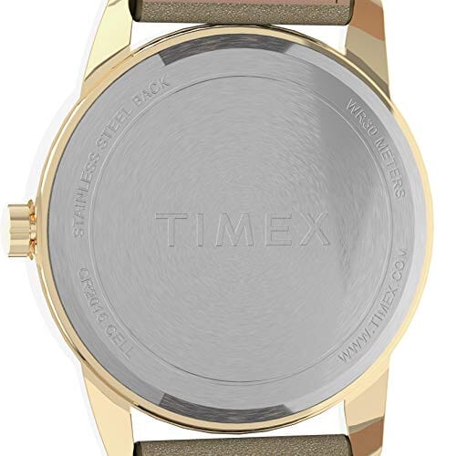 ساعة نسائية Timex Women's Easy Reader 38mm Watch – Gold-Tone Case Cream Dial with Light Gold-Tone Leather Strap