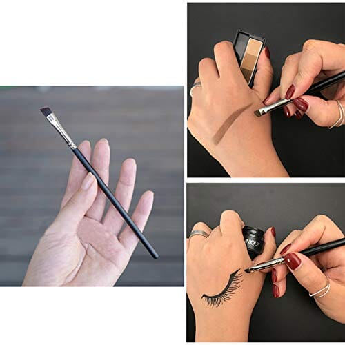 فرشاة آيلاينر بزاوية رفيعة Fine Angled Eyeliner Brush, Fine Point Eyeliner Brush, DogieLyn Eyeliner Stencils Wing Tips, Silicone Eyeliner Aid, Eyeliner Applicator Tool, Ultra thin Precision Eye Liner Makeup Brushes Set