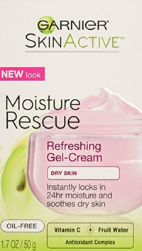 كريم جل منعش للبشرة الجافة Garnier SkinActive Moisture Rescue Refreshing Gel-Cream for Dry Skin, Oil-Free, 1.7 Oz (50g), 1 Count (Packaging May Vary)