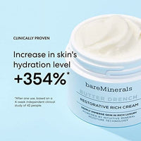 كريم الوجه الغني المرمم باتر مينيرالز bareMinerals Butter Drench Restorative Rich Face Cream, Hydrating Face Lotion, Helps Skin Retain Moisture, Soothes Dry Skin, Non-Comedogenic, Vegan