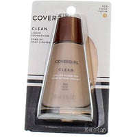 كريم أساس سائل للبشرة كلين نورمال آيفوري 105 من كوفر جيرل CoverGirl Clean Normal Ivory 105 Liquid Skin Foundation Makeup, 1 Fluid Ounce -- 2 per case.