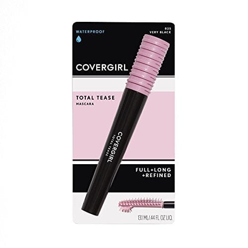 كوفرجيرل - ماسكارا توتال تييز كاملة + طويلة + مكررة مقاومة للماء COVERGIRL Total Tease Full + Long + Refined Waterproof Mascara, Very Black, .21 oz (6.5 ml) (Packaging may vary)