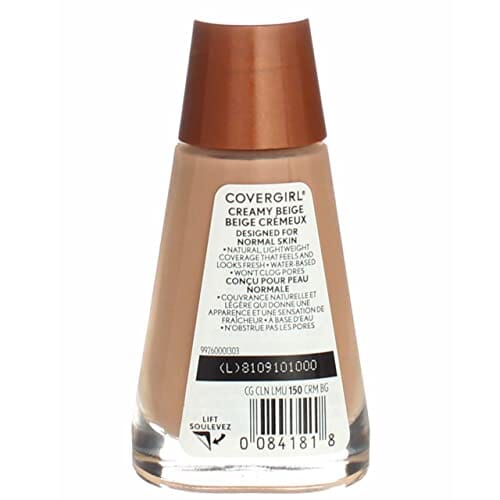 مكياج سائل نظيف كريمي بيج CoverGirl Clean Liquid Makeup, Creamy Beige [150], 1 oz (Pack of 3)