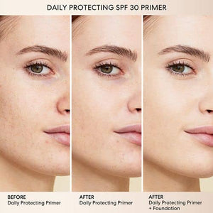 براي مينيرالز برايم تايم برايمر حماية يومي معدني بعامل حماية من الشمس bareMinerals Prime Time Daily Protecting Primer Mineral SPF 30, Gel Face Primer for Makeup with Mineral Sun Protection, Extends Makeup Wear, Vegan