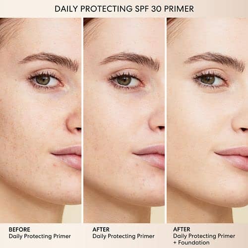 براي مينيرالز برايم تايم برايمر حماية يومي معدني بعامل حماية من الشمس bareMinerals Prime Time Daily Protecting Primer Mineral SPF 30, Gel Face Primer for Makeup with Mineral Sun Protection, Extends Makeup Wear, Vegan