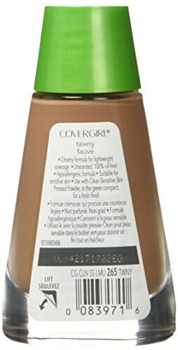 مكياج سائل للبشرة الحساسة CoverGirl Clean Sensitive Skin Liquid Makeup, Tawny (N) 265, 1.0-Ounce Bottles (Pack of 2)