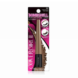 كوفرجيرل - بودرة بومبشيل باو دير للحواجب والخط COVERGIRL Bombshell POW-der Brow & Line Eyebrow Powder Medium Brown 810, .24 oz (packaging may vary)