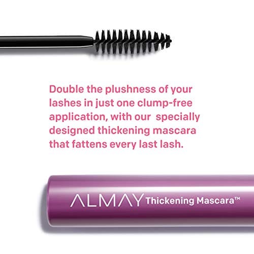 ماسكارا ألماي مكياج عيون سميك وحجم وطول Almay Mascara, Thickening, Volume & Length Eye Makeup with Aloe and Vitamin B5, Hypoallergenic-Fragrance Free, Ophthalmologist Tested, 402 Black (Pack of 2)