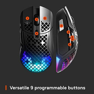 ماوس الألعاب بمستشعر بصري  SteelSeries Aerox 5 Wireless - Gaming Mouse - 18000 CPI -- TrueMove Air Optical Sensor - Ultra-lightweight Water Resistant Design – 180+ Hour Battery Life