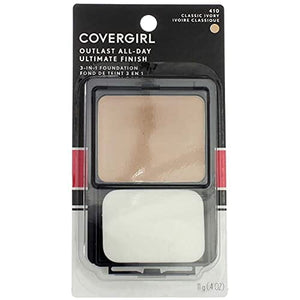 مكياج بودرة سائل ألتيميت فينيش من كوفر جيرل CoverGirl Ultimate Finish Liquid Powder Make Up, Classic Ivory [410] 0.40 oz (Pack of 2)