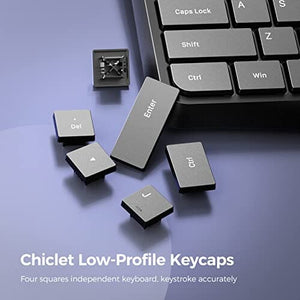 لوحة مفاتيح سلكية متعددة الوسائط للكمبيوتر Wired Keyboard,Quiet Keyboard,Multimedia USB Computer Keyboard,Silent Keyboard with Low Profile Chiclet Keys,Large Number Pad,Spill-Resistant,Anti-Wear Letters,Full Size Keyboard for Laptop,Desktop