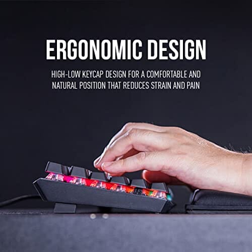 لوحة مفاتيح ميكانيكية للألعاب MSI Vigor GK50 Elite LL Mechanical Gaming Keyboard - Kailh Blue Switches (Clicky), Ergonomic Keycaps, Brushed Metal Finish, Anti-Slip Base, Per-Key RGB Mystic Light, USB 2.0 - Full-Sized