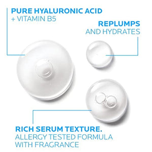 مصل حمض الهيالورونيك النقي من لاروش بوساي La Roche-Posay Hyalu B5 Pure Hyaluronic Acid Serum for Face, with Vitamin B5, Anti-Aging Serum for Fine Lines and Wrinkles, Hydrating Serum to Plump and Repair Dry Skin, Safe on Sensitive Skin