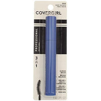 ماسكارا احترافية 3 في 1 بفرشاة منحنية سوداء للغاية - 3 لكل علبة CoverGirl Professional 3 in 1 Curved Brush Very Black Mascara -- 3 per case.