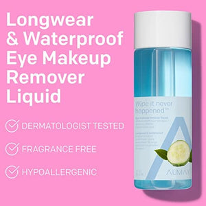 سائل مزيل مكياج العيون من ألماي Almay Eye Makeup Remover Liquid, Longwear and Waterproof, Hypoallergenic, Cruelty Free, Ophthalmologist Tested, 4 Fl Oz (Pack of 1)