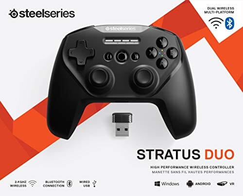 وحدة تحكم الألعاب اللاسلكية SteelSeries Stratus Duo Wireless Gaming Controller – Compatible with Android, Windows, VR, and Chromebooks – Dual-Wireless Connectivity – High-Performance Materials – Supports Fortnite Mobile