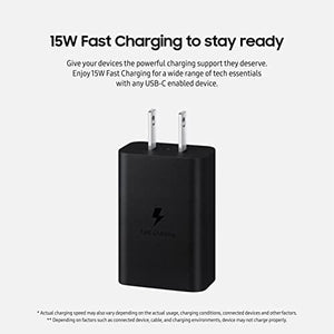 محولة شحن سامسونغ تايب سي بقدرة 15 واط Samsung 15W Wall Charger Type C Only (Cable not Included), Black