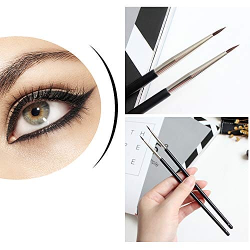 فرشاة آيلاينر بزاوية رفيعة Fine Angled Eyeliner Brush, Fine Point Eyeliner Brush, DogieLyn Eyeliner Stencils Wing Tips, Silicone Eyeliner Aid, Eyeliner Applicator Tool, Ultra thin Precision Eye Liner Makeup Brushes Set