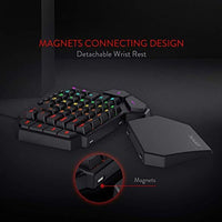 Redragon K585 DITI One-Handed RGB Mechanical Gaming Keyboard, Type-C Wired Professional Gaming Keypad with 7 Onboard Macro Keys, Detachable Wrist Rest, Linear Red Switch, 42 Keys