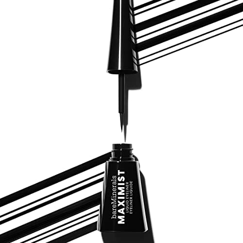 محدد عيون سائل من بار مينيرالز ماكسيميست bareMinerals Maximist Liquid Eyeliner, Highly Pigmented Black Waterproof Eyeliner, Smudge-Proof Wear, Flexible Liquid Eyeliner Pen, Talc-Free, Vegan