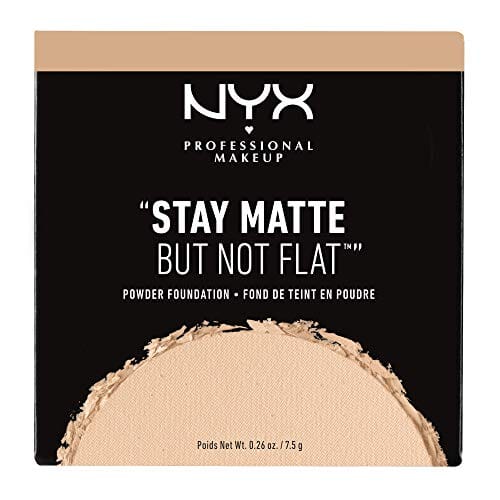 إن واي إكس بروفيشنال ميك أب ستاي ماتي لكن ليس كريم أساس بودرة مسطحة بيج متوسط NYX PROFESSIONAL MAKEUP Stay Matte But Not Flat Powder Foundation, Medium Beige, 0.26 Ounce (Pack of 1)