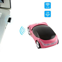 ماوس لاسلكي رائع ثلاثي الأبعاد على شكل سيارة رياضية Usbkingdom 2.4GHz Wireless Mouse Cool 3D Sport Car Shape Ergonomic Optical Mice with USB Receiver for PC Laptop Computer Kids Girls Small Hands (Pink)