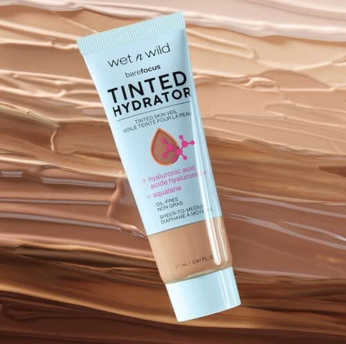 مكياج مرطب ملون بلون مطفأ اللمعة من ويت إن وايلد باري فوكس Wet n Wild Bare Focus Tinted Hydrator Matte Finish, Light Medium, Oil-Free, Moisturizing Makeup | Hyaluronic Acid | Sheer To Medium Coverage