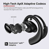 سماعات أذن بلوتوث مفتوحة TRANYA Open Ear Bluetooth Headphones, Wireless Earbuds with APTX Adaptive Sound 16MM Large Driver, CVC8.0 Noise Cancellation, IPX5 Waterproof Sports Earbuds with 32H Playtime for Workout