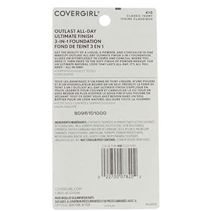 مكياج بودرة سائل ألتيميت فينيش من كوفر جيرل CoverGirl Ultimate Finish Liquid Powder Make Up, Classic Ivory [410] 0.40 oz (Pack of 12)