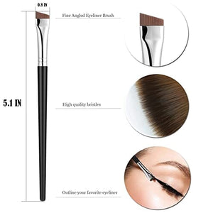 فرشاة تحديد العيون بزاوية رفيعة Fine Angled Eyeliner Brush, JASSINS Ultra thin Precision Eye Liner Makeup Brushes Set, Fine Point Eyeliner Brush, Synthetic Bristles Eye Makeup Tool (3 Pcs)