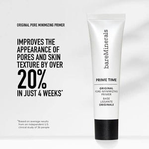 براي مينيرالز برايم تايم الأصلي لتقليل المسام bareMinerals Prime Time Original Pore-Minimizing Primer, Pore Minimizer Gel Makeup Primer for Face, Extends Makeup Wear, Oil Control, Vegan