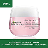 كريم جل منعش للبشرة الجافة Garnier SkinActive Moisture Rescue Refreshing Gel-Cream for Dry Skin, Oil-Free, 1.7 Oz (50g), 1 Count (Packaging May Vary)