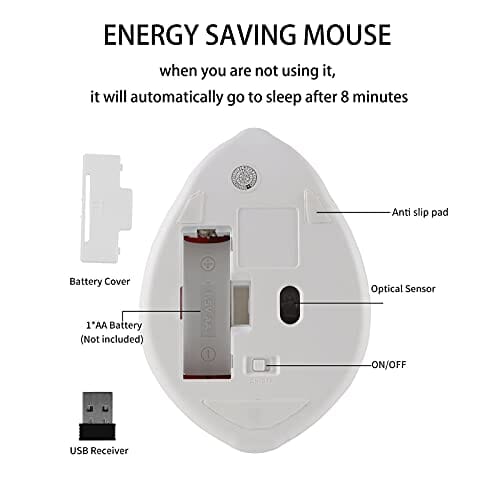 ماوس لاسلكي لطيف شكل الهامستر SUN RAIN Wireless Mouse Cute Hamster Shape Mini Silent Ergonomic Design 2.4G Portable Mouse,1200 DPI USB Cordless Mice for Notebook/MacBook/PC/Laptop/Computer