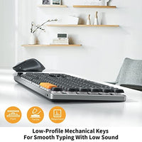 لوحة مفاتيح ميكانيكية بتقنية البلوتوث ProtoArc Bluetooth Mechanical Keyboard for Office, MECH K300 Tactile Quiet Comfortable Keyboard with Backlit Low Profile Keys, Wired/Wireless Rechargeable Programmable Keyboard, Mac/Windows/Android