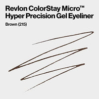 محدد عيون جل من ريفلون كولورستاي مايكرو هايبر Gel Eyeliner by Revlon, ColorStay Micro Hyper Precision Eye Makeup with Built-in Smudger, Waterproof, Longwearing with Micro Precision Tip, 215 Brown, 0.01 Oz