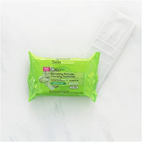 أكتيف كلين + مناديل إزالة المكياج المنعشة للبشرة العادية Garnier SkinActive Clean+ Refreshing Makeup Remover Wipes, Normal Skin, 25 ct.