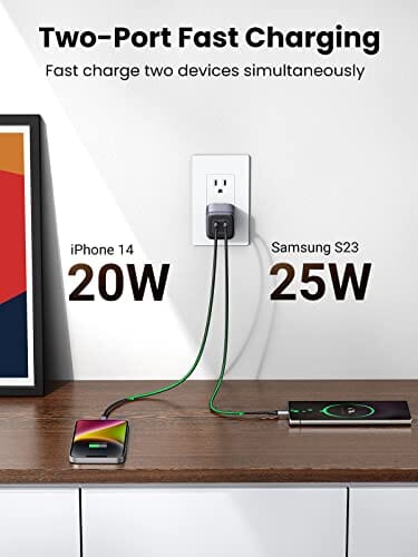 UGREEN 45W USB C Charger, Nexode 2 Port GaN Foldable PPS Wall Charger Block  Support Samsung Super Fast Charging 2.0 for Galaxy S24 Ultra/Note 20