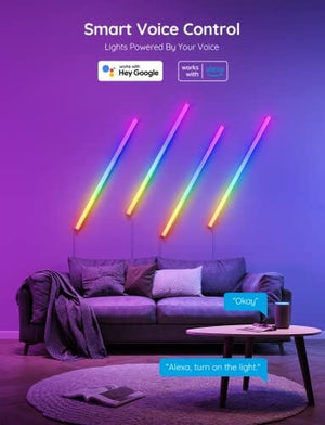 أشرطة إضاءة ذكية كوف Govee Glide LED Wall Lights, RGBIC Wall Lights, Works with Alexa and Google Assistant, Smart LED Light Bars for Gaming Room Decor and Streaming, Multicolor Glide Sconces, Music Sync, 6 pcs
