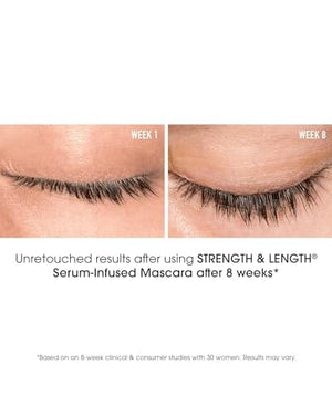 إصدار محدود من ماسكارا bareMinerals Limited Edition Love Your Lashes Mascara Duo, MAXIMIST Phyto-Fiber Volumizing Mascara, STRENGTH & LENGTH Serum-Infused Mascara, Full-Size, Set of 2