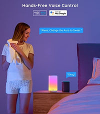 مصباح طاولة كوف Govee RGBIC Table Lamp, Smart Lamp Work with Alexa, LED Beside Lamp with Music Sync and 43 Scene Modes, Ambiance Color Changing Lamp for Bedroom Decor, Dimmable Night Light (Corded Electric)