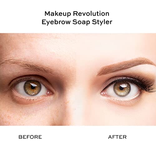 مجموعة صابون شمع الحواجب من ميك اب ريفوليوشن Makeup Revolution Soap Styler, Eyebrow Wax Soap Kit, Long Lasting Feathered & Fluffy Brows, Includes Eyebrow Brush & Mirror, 5g