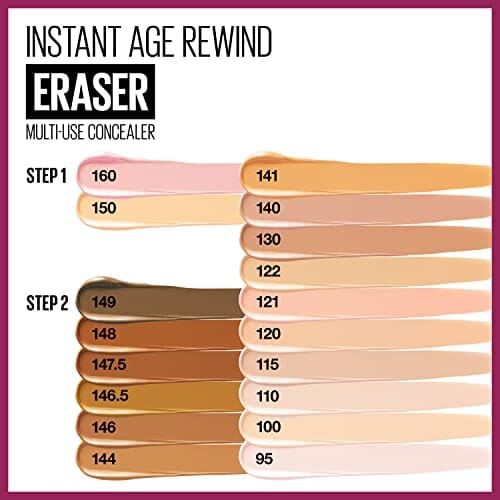 خافي عيوب مايبيلين لعلاج الهالات السوداء متعدد الاستخدامات Maybelline Instant Age Rewind Eraser Dark Circles Treatment Multi-Use Concealer, 095, 1 Count (Packaging May Vary)