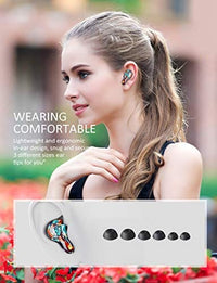 سماعات أذن لاسلكية مقاومة للماء AMINY U-King True Wireless Earbuds Waterproof IPX7 Bluetooth Earbuds Wireless Headphones Bluetooth Headphones,HiFi 5.0 Wireless Earbuds 120Hrs Playing Time with Charging Case-Fireworks