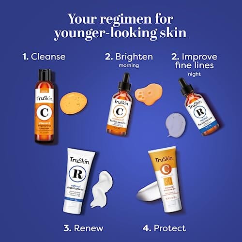 مصل تروسكين ريتينول للوجه TruSkin Retinol Serum for Face – Gentle Anti-Aging Serum with Retinol, Hyaluronic Acid, and Vitamin E for A More Youthful Feel – Skin Care Made to Improve Fine Lines, Wrinkles and Skin Tone, 1 fl oz