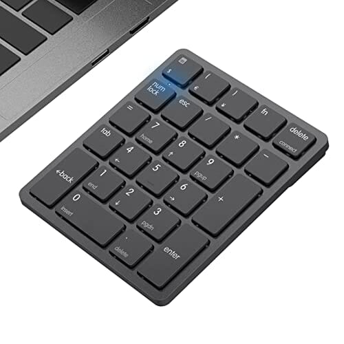 havit Bluetooth Number Pad Wireless Numeric keypad 26 Keys Portable Mini Financial Accounting Rechargeable Numeric Pad for Laptop Desktop, PC, Surface Pro,Notebook (Black)