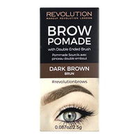 مرهم للحواجب مضاد للماء من ميك اب ريفوليوشن برووميد Makeup Revolution Brow Pomade, Waterproof Eyebrow Pomade, Long Lasting With Extreme Hold, Smudge-Proof, Vegan & Cruelty Free, Dark, 2.5g