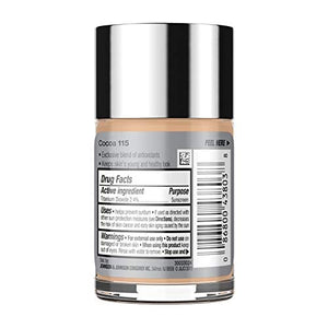 كريم أساس مكياج سائل صحي للبشرة من نيوتروجينا Neutrogena Healthy Skin Liquid Makeup Foundation, Broad Spectrum SPF 20 Sunscreen, Lightweight & Flawless Coverage Foundation with Antioxidant Vitamin E & Feverfew, 115 Cocoa, 1 fl. oz