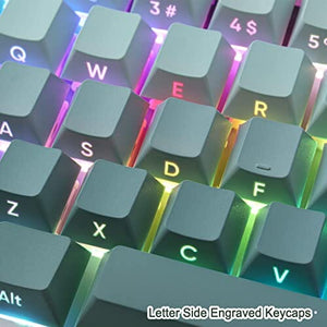 لوحة المفاتيح الميكانيكية JOMKIZ PBT keycaps, 135 Keys Double Shot Keycaps Side Engraved Transparent Keycap Set Cherry Profile Backlit Keycaps for Cherry MX Switch ASIN/ISO Layout Mechanical Keyboard