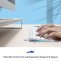 لوحة مفاتيح بلوتوث لاسلكية White Wireless Full Size Keyboard: Bluetooth Multi-Device USB Cordless Slim Quiet QWERTY Keyboard with Number Pad, Rechargeable Noiseless Silent Universal Flat Keyboard for Mac iMac MacOS PC Computer